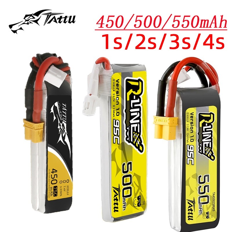 Drone Battery Lipo - 3Pcs NEW TATTU 450/500/550mAh 75/95C 3.7/3.8/7.4/11.1/14.8V